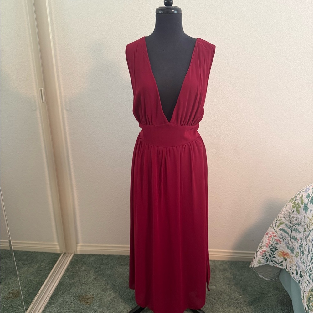 SHEIN Deep Red Maxi Dress